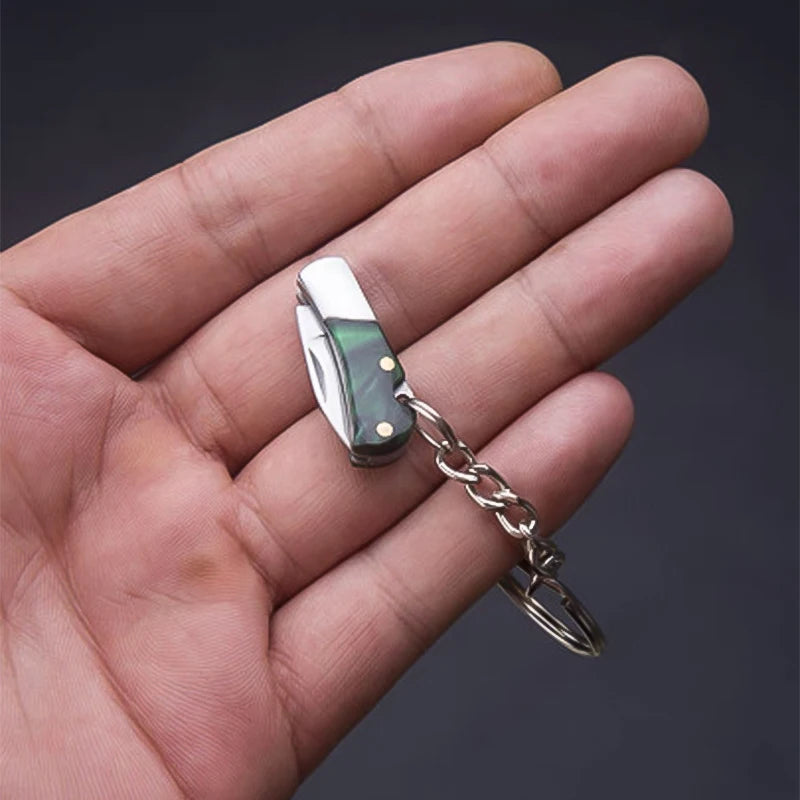 Folding Knife Portable Outdoor Camping Hiking Mini Fruit Knife Pendant Key Chain