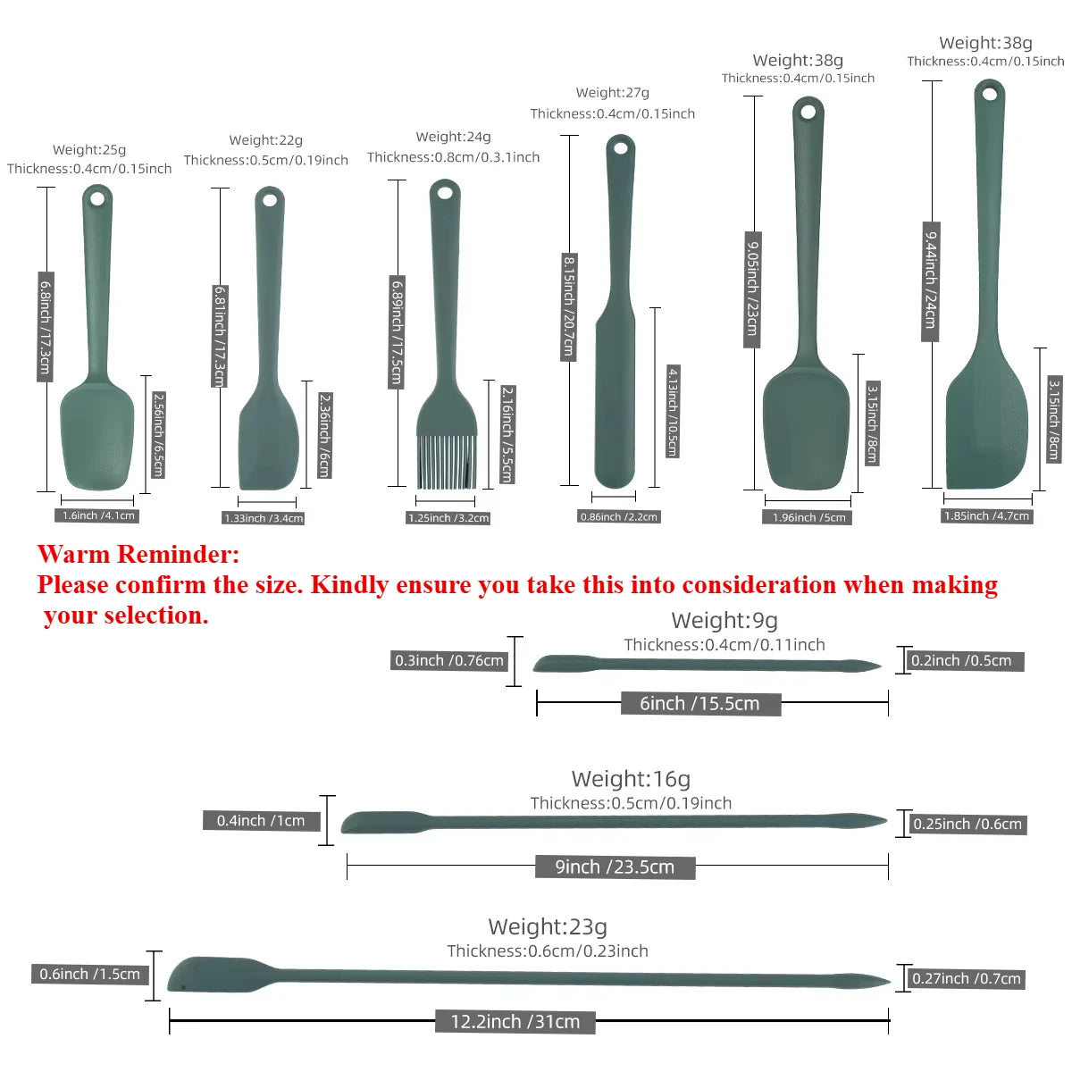 6/9 Pieces Silicone Bakeware Spatula Set Food Grade Non Stick Heat Resistant Spatulas