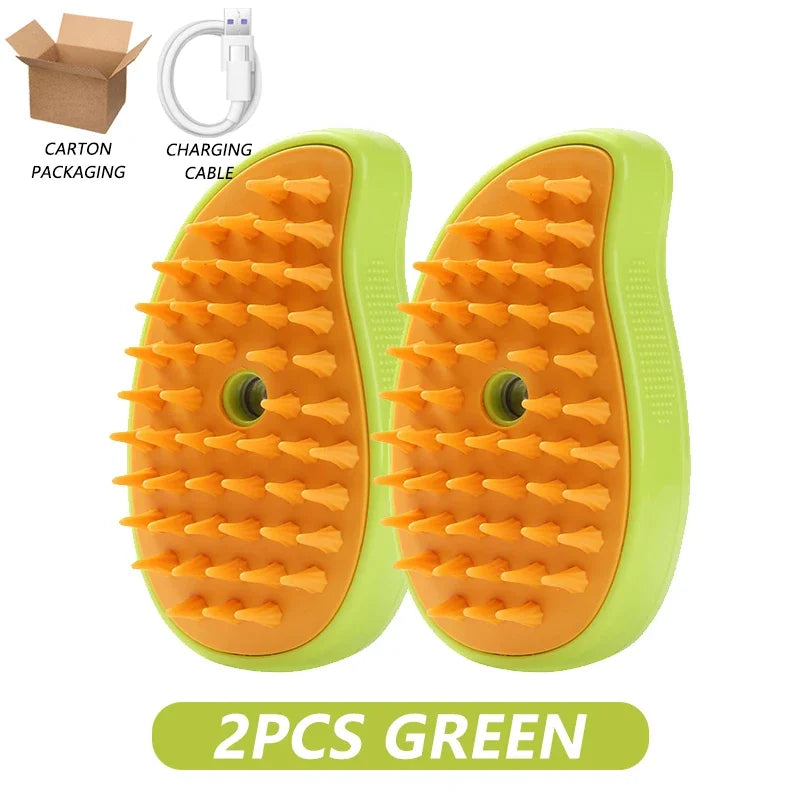 3-in-1 Steamy Brush for Pet Cat Dog Grooming Accessories