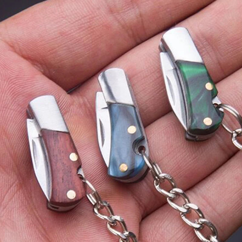 Folding Knife Portable Outdoor Camping Hiking Mini Fruit Knife Pendant Key Chain