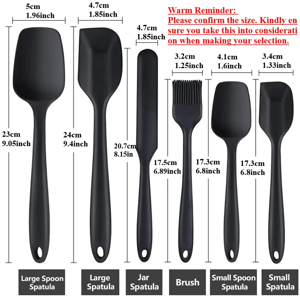 6/9 Pieces Silicone Bakeware Spatula Set Food Grade Non Stick Heat Resistant Spatulas