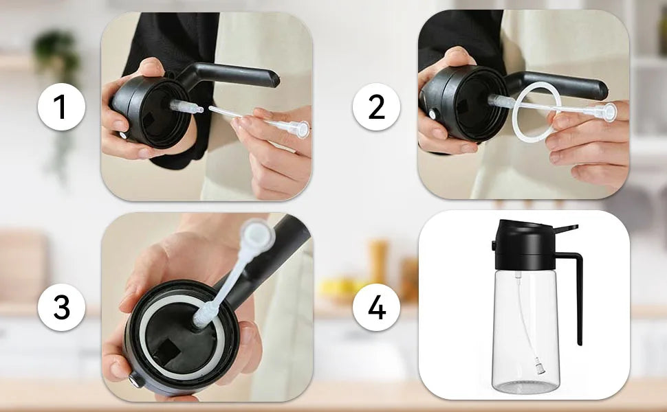 2in1 Oil Dispenser Bottle 500ml Plastic Oil Sprayer Cooking