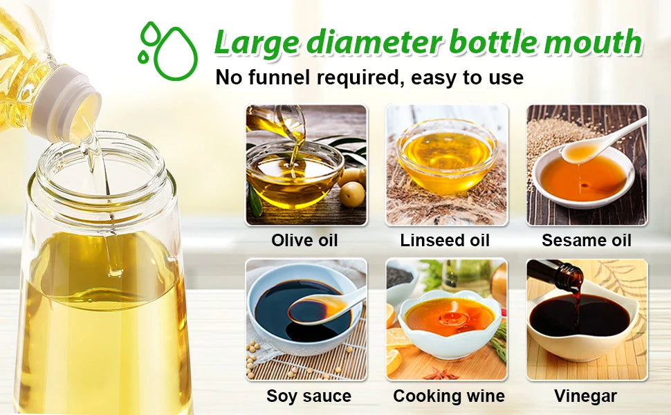 2in1 Oil Dispenser Bottle 500ml Plastic Oil Sprayer Cooking