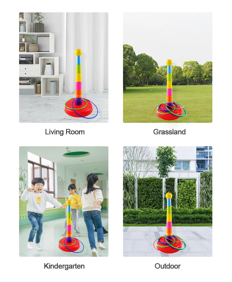 Children Throw Circle Game Ferrule Stacked Toys Fun Indoor Outdoor