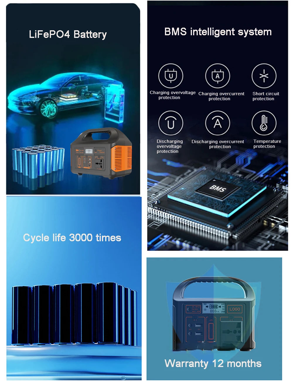 500W Solar Power Station 110V 220V Solar Generator