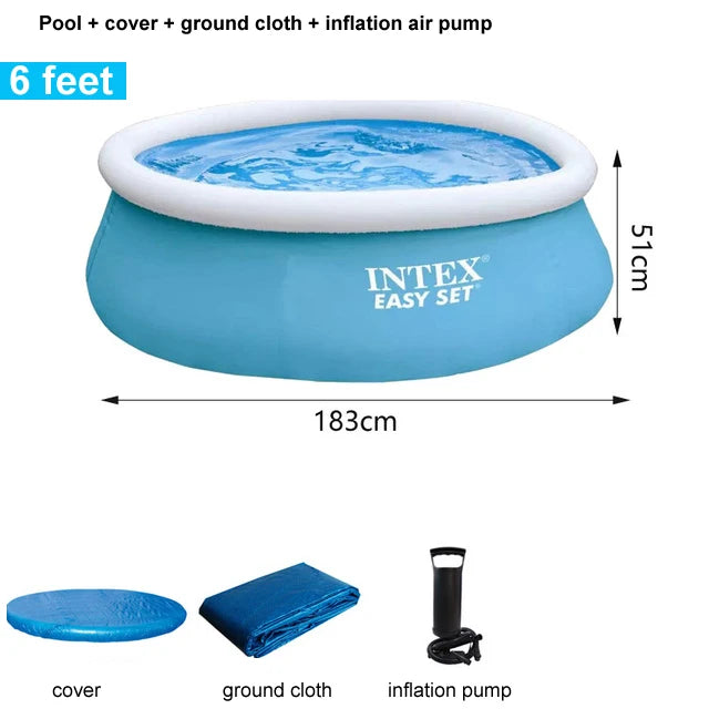 INTEX 6 8 10 feet summer swimming pool adult inflatable ring pool
