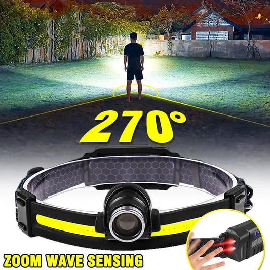 New Sensor Headlight Led Light Outdoor Strong Light Zoom