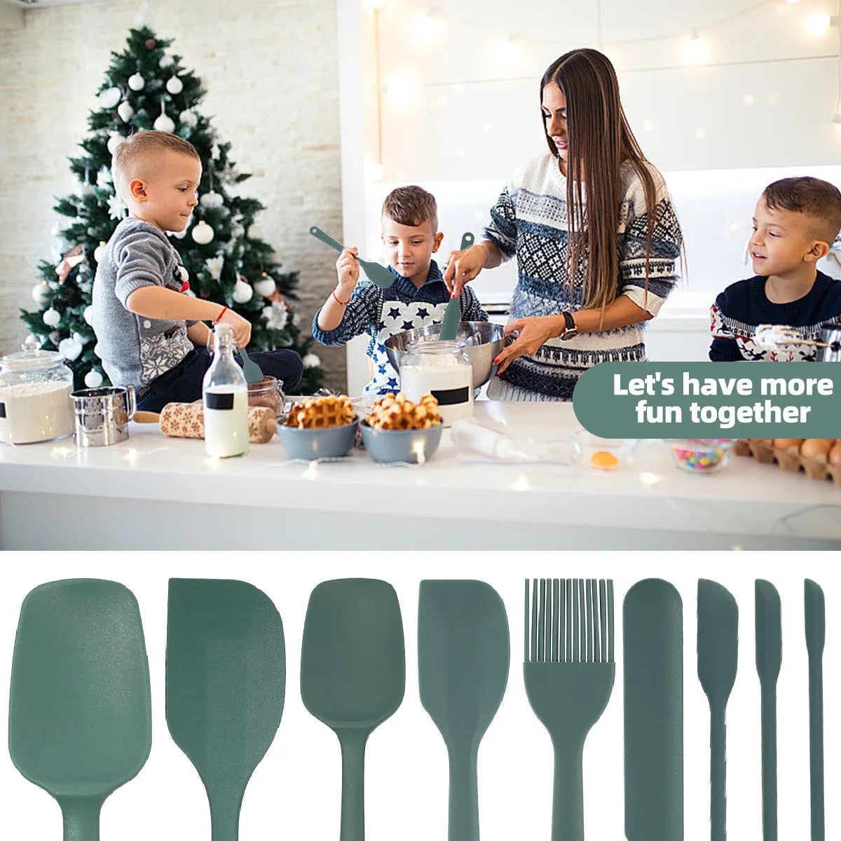 6/9 Pieces Silicone Bakeware Spatula Set Food Grade Non Stick Heat Resistant Spatulas