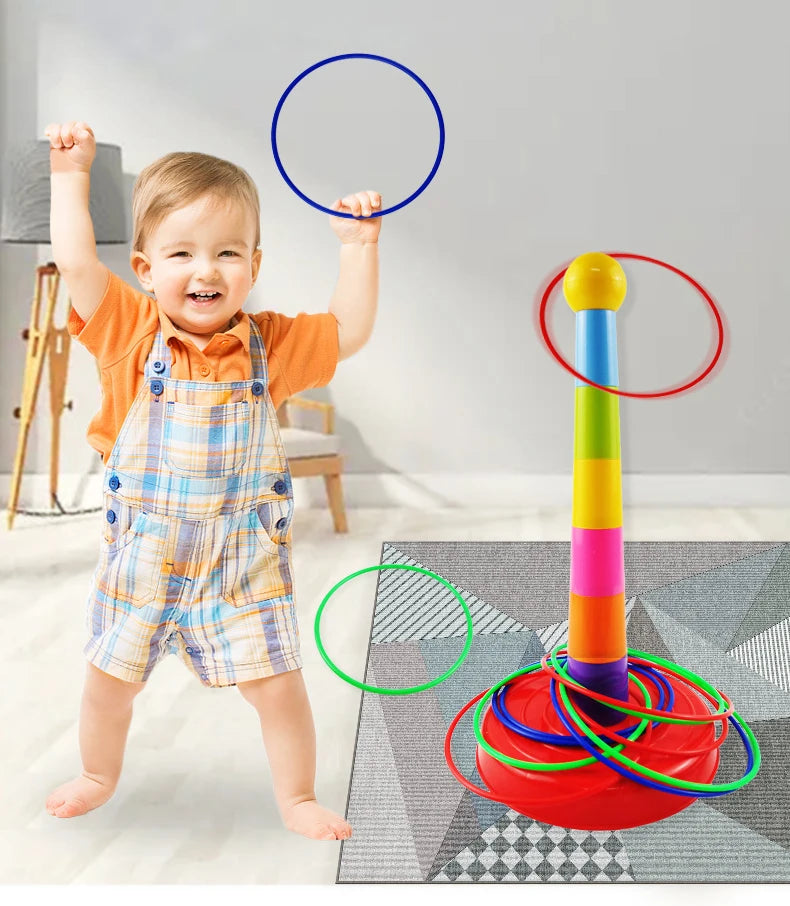 Children Throw Circle Game Ferrule Stacked Toys Fun Indoor Outdoor