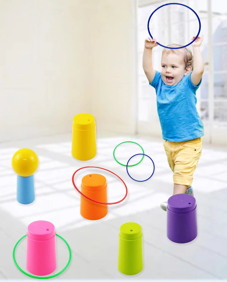 Children Throw Circle Game Ferrule Stacked Toys Fun Indoor Outdoor