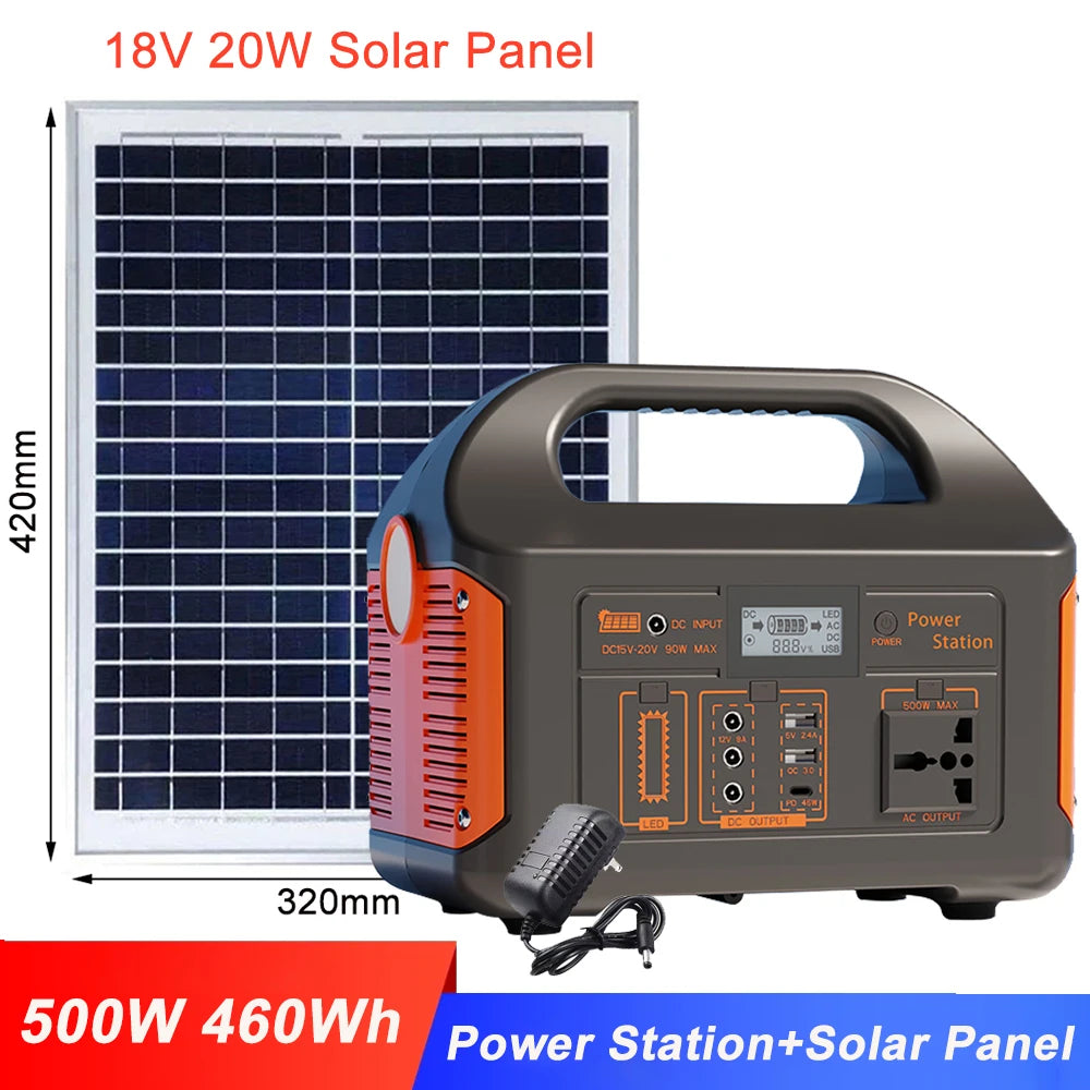 500W Solar Power Station 110V 220V Solar Generator