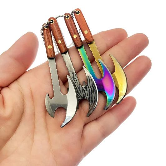 Swayboo Outdoor Camping Mini Axe Stainless Steel Sharp Blade Fixed Keychain Knife