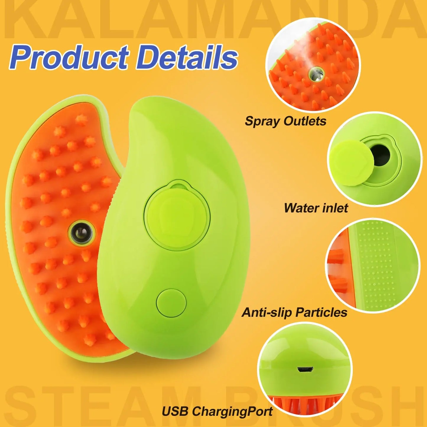 3-in-1 Steamy Brush for Pet Cat Dog Grooming Accessories