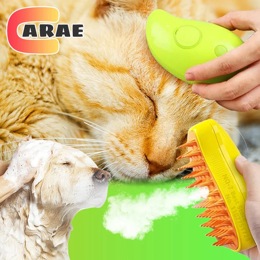 3-in-1 Steamy Brush for Pet Cat Dog Grooming Accessories