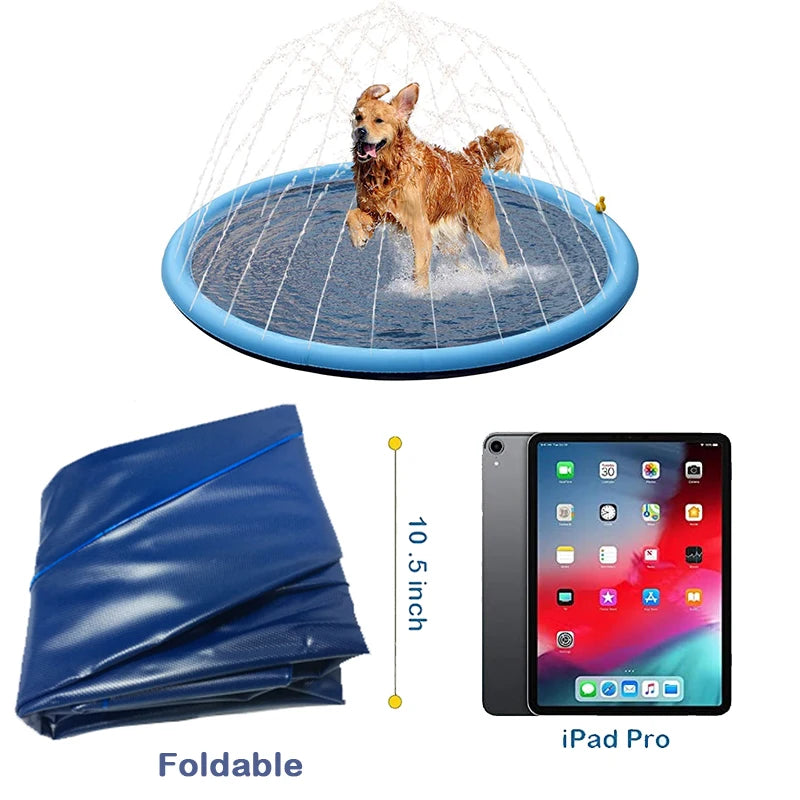 170cm Summer Dog Toy Splash Sprinkler Pad Pet Swimming Pool