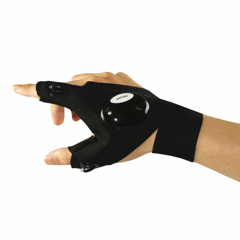 Half-finger Fishing Gloves Led Flashlight Waterproof Flashlight
