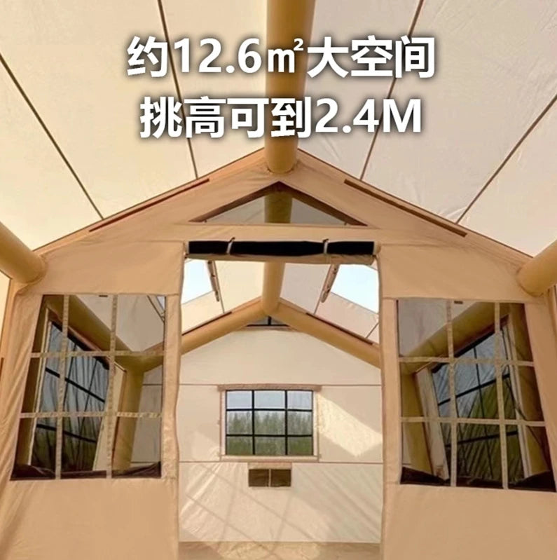 12 ㎡ Inflatable Tent Set Two Bedrooms Flysheet for 4~6 People