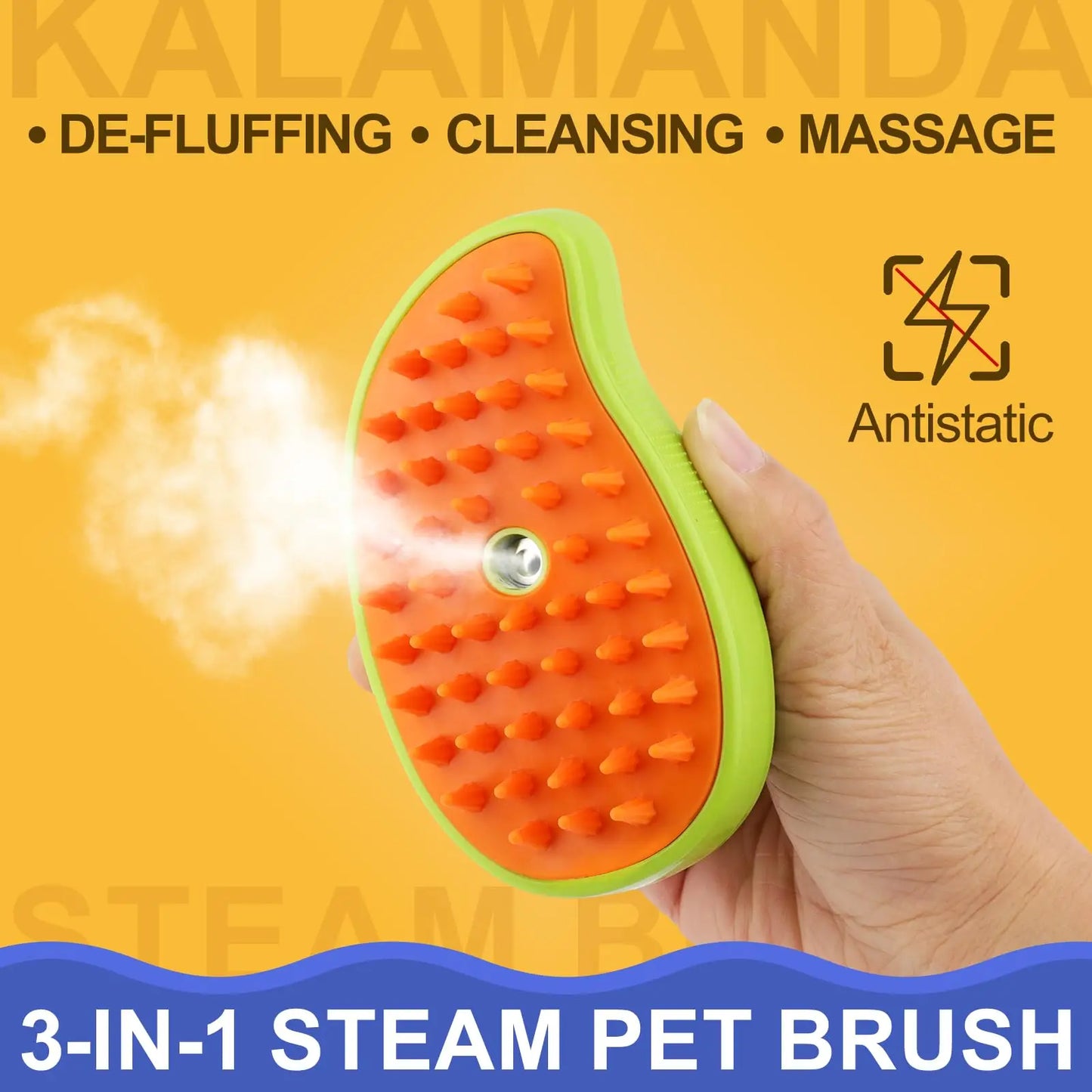 3-in-1 Steamy Brush for Pet Cat Dog Grooming Accessories