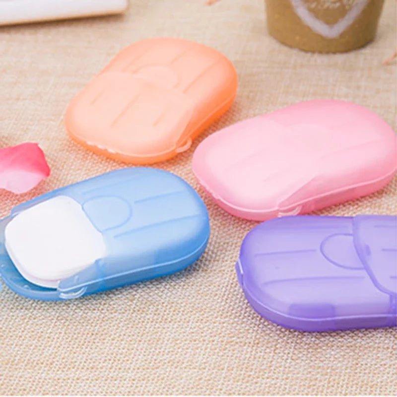 20Pcs Disposable Boxed Soap Paper Portable Hand Washing