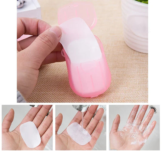 20Pcs Disposable Boxed Soap Paper Portable Hand Washing